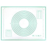 GWHOLE Silikonmatte Backmatte Groß Teigmatte Antiruscht Grün mit Messung, 80 x 60