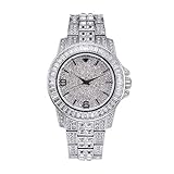 Frauen damenuhr Bling Bling modeschmuck kristall Diamant Strass damenuhren stahlband rundes zifferblatt analog Uhr Klassische Quarz weiblichen Charme Armband armb