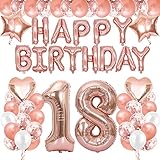 TOPHOPE Luftballon 18. Geburtstag Rosegold Geburtstagsdeko Rosegold Deko Happy Birthday Decorations Girlande Balloon Mädchen 18 Jahr Riesen Folienballon Zahl 18 Balloon 18 Deko zum Geburtstag Roseg