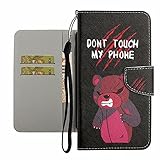 TYWZ Hülle für iPhone 13 Pro,Handyhülle Tasche PU Leder Case mit Kartenfach Geldfach Brieftasche Klappbar Magnet Flip Cover-Verärgert B