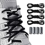 Dorzu 2 Paar Schnürsenkel ohne binden, Elastische Schnürsenkel mit Metallkapseln ohne binden, Flexible Schnürsenkel für Sneaker, Laufschuhe, Sp