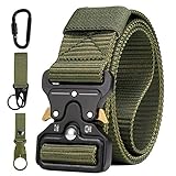 AivaToba Taktischer Gürtel Unisex Nylon Taktik Survival Security Gürtel Militär Armee Taillenband mit Schnellspanner Metallschnalle für Outdoor Arbeit Jagen,125