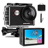 Apexcam Pro Action Cam 4K 20MP Sportkamera WiFi Unterwasserkamera 2.4G Fernbedienung Wasserdicht 40m 2.0 Zoll LCD Bildschirm 170 ° Weitwinkel mit Zwei 1200mAh Batterien externes Mik