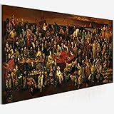 Große Leinwand Kunst Berühmte Persönlichkeiten Malerei Diskussion Die Göttliche Komödie Mit Dante Ölgemälde Druckt Poster für Wohnzimmer 20x60cm (8x24in) I