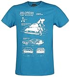 Zurück in die Zukunft Delorean Time Machine T-Shirt blau meliert M