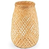 Decorasian Windlicht geflochten aus Bambus, dekorativer Teelichthalter - Teelicht Halterung