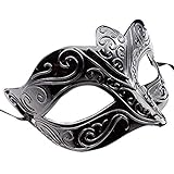 thematys® Venezianische Funkelnd Mitternacht Schwarz Venetianische Maskerade Maske Karneval Kostüm Fasching Verkleidung Shades of Grey für Herren und Damen (Style002)