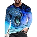 ZZENOR Herren Pullover 3D Druck Sweatshirt Langarm Sweater Skelett Druck T-shirt Tops Rundhals Sportshirt Weihnachten Herbst Winter Lässig Langarmshirts Arbeits Bekleidung