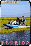 ERMUHEY The Funny Marco Island Everglades Airboat Florida America Vintage Retro Poster Wanddekoration Haus Garten Büro Bar Club Mode Home Wall Decor Man Cave Blechschild 30 x 20