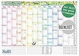 Wandkalender Schuljahr 2021/2022 groß, 89 x 63cm (A1) gefalzt | Schuljahreskalender, Schuljahresplaner für die Wand inkl. Ferientermine, 2 Stundenpläne | nachhaltig & k