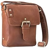 STILORD 'Alessio' Leder Messenger Bag Männer klein Vintage Umhängetasche Herrentasche Tablettasche Schultertasche aus echtem Leder, Farbe:girona - b