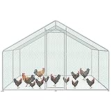 Lospitch Hühnerstall 3x2x2m Freilaufgehege XL mit Schloss, Außengehege Verzinkter Stahl Kleintierstall Kleintiergehege Outdoor Geflügelstall, für Hühnerkäfig Vogelkäfig Kleintiere Haustierkäfig