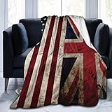 Modischer, weicher Sherpa-Flanell-Fleece-Überwurf, Überwurf, Poncho für Sofa, Couch, Winter/Herbst, King-Size-Überwurf, tragbares Kuscheltuch (USA-Flagge, Kinder), 127 x 152