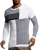 Leif Nelson Herren-Winterpullover Strick-Hoodie mit Kapuze Moderner Wollpullover Das Beste in Kleidung Männer LN2030 Größe XXL Ecru-G