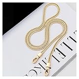 Schulterriemen, Mode Gold / Silber / Waffe Black Bag Strap 6mm Ersatz Geldbörse Kette Umhängetasche Riemen Exquisite Kleine Handtaschen Geldbörsen Griffkette 100/120 cm ( Color : Gold , Size : 100cm )