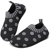 Sixspace Kinder Badeschuhe rutschfest Hausschuhe Junge Mädchen Schnell Trocknend Aquaschuhe Wasserschuhe Leicht Strandschuhe Barfußschuhe Unisex Hüttenschuhe(Schwarz/Grau,20 EU)