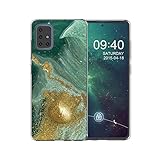 Shazikaihui Hülle Kompatibel mit Samsung Galaxy A71 Hülle Handyhülle Marmor TPU Silikon Weiche Schlank Schutzhülle Handytasche Flexibel Case Handy Hülle für Samsung A71 (Flow Gold)