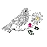 NINAINAI Brosche Zubehör Brosche Frauen Persönlichkeit vielseitig Kreativer Xiangyun HI Vogel Exquisite Nationalstilbrosche Geeignet Für Damen Und Geschenke (Color : Silver, Size : One Size)