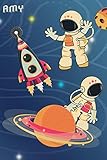 Space Notebook For Amy: Wide Ruled | Composition Book | Diary | Lined J