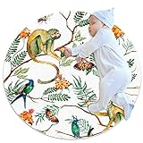 AFFE Vogel Schmetterling Kinder Runder Teppich Polyester Throw Area Teppich Weiche Pädagogische Waschbare Teppich Kinderzimmer Tipi Zelt Sp