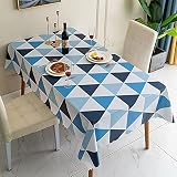 MERTNK Tischdecke, Groß, Rechteckig, Wachstuch, Pvc, Abwischbare Tischdecke/Blue/65X65C