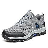 WANGT Herren Low Rise Wanderschuhe,Wanderschuhe Low Rise Trekking Kletterschuhe Outdoor Leichte Schnürung Anti-Rutsch-Trekking,Grau,41