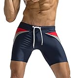 Celucke Badehose Männer Lange Badeshorts Herren Schwimmhose Schwimmshorts Boxer Badepants Sommer Shorts Mit Kordelzug, Fest sitzend | Schnelltrocknend | Jammer | C