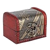 Salmue Schmuckschatulle Geschenkschatulle Geschenkschatulle aus Holz Handgefertigte Schatulle Mini Aufbewahrungsbox Geschenkschatulle Retro Schatzkiste aus Holz(Narzisse)