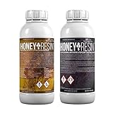 0,6 KG HoneyResin Epoxidharz Professional ArtWork & TopCoat Epoxy Resin Hochviskos I Schnellhärtend I Für Versiegelungen von Holz, Canvas, 3D Böden, Küchenarbeitsplatten, R