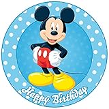 Tortenaufleger Mickey Mouse Motiv Essbare Tortendeko Tortenbild Kuchendekoration Fondant Rund Ø20CM