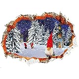 40x30 cm Wandtattoo Weihnachten 5D - Loch in der Wand - in 7 Größen - wunderschöne Kinderzimmer Sticker und Aufkleber Bezaubernde Wanddeko Wandbild Junge M