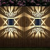warmes Licht 2pcs Solar-LED-Licht Außenlampe Straßengirlande Girlande LED-Licht Sonnenlicht Dekoration Außenwandleuchte Für Landhausgarag