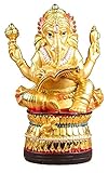 WQQLQX Statue Harz Skulptur Ganesha Statue Hand Geschnitzte Statuette Elefant Lord Traditionelle indische Tempel Skulptur Kunst Geschenk Touristische Souvenir Skulpturen (Color : A)