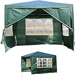 TEPET 3x3m Gazebos Garden Marquee Zelt Groß mit 4 Seitenwänden Vollständige Fensterwände Wasserdichtes winddichtes Zelt Einfach zusammenfaltbar Assemb