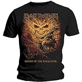 Rockoff Trade Herren Iron Maiden Ghost of The Navigator T-Shirt Gr. S, Schwarz (Black)
