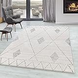 Taznaxt 5107 Teppich, modernes Berber-Design, natürlich, cremefarben, weich, 80 x 150