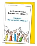 XXL Karte zum Abschied von Kollegen oder Freunden in Rente, Ruhestand, Umzug, Ausland, Firmenwechsel - Grußkarte inkl. Umschlag (DIN A4)