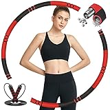 Hula Hoop Reifen Erwachsene, Hula Hoop Reifen Erwachsene Anfänger mit Stabiler Edelstahlkern, 8 Abschnitt Abnehmbares Design für Fitness/Sport/Zum Abnehmen/Bauchformung