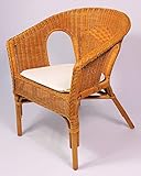 Rattansessel/Rattanstuhl Fabion, Fb. Honig inkl. Sitzk