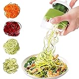 Spiralschneider 4 in 1 Gemüseschneider, Hand Spiralschneider Gemüse, Gemüsehobel für Gemüsespaghetti, Karotte, Gurke,Kürbis, Zucchini,
