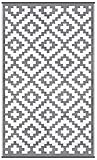 Green Decore Wendbarer Öko-Teppich aus recyceltem Kunststoff (Plastik) für Innen und Außen/Federleicht - 90 x 150 cm Grau/weiß