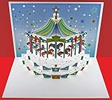 con-trade WE Pop Up 3D Karte Weihnachten Grußkarte Kinderkarussell BlauTräume16x11