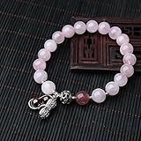 Feng Shui Armband Reichtum Armband Natural Edelstein Rose Quarz Armband Glücks Charme Armband Für Frauen 8mm Runde Perlen Armband Wohlstand Erdnuss Anhänger Charm Reiki Kristall Chak