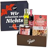 Gepp's Feinkost 'Wir Schenken Uns Nichts' Geschenkbox I Lustiges Geschenk für Frauen und Männer I Geschenkebox mit köstlichen Delikatessen I Witziges Geschenkset zu j