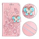 Huawei-Hüllen Diamantbesetzte Schmetterlinge Liebe Blumen Muster Horizontal Flip Ledertasche mit for Huawei P10 Lite, Halter & Kartensteckplätze & Brieftasche & Schlüsselband (Schmetterling lila) Huaw