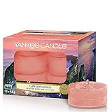 Yankee Candle Cliffside Sunrise, Glas, Orange, Teelichter, 12