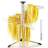 SmartSF Nudeltrockner für Pastatrockner Pasta, Armlänge 20cm 16 abnehmbaren Armen, Edelstahl, faltbar - Spaghetti-Trockner, Pasta Drying Rack