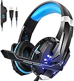 INSMART PS4 Headset, PC Gaming Headset Auch für Nintendo Switch, Xbox One & Laptop, 3.5mm Noise Cancelling Gaming Kopfhörer mit Mikrofon, Surround Sound System & Extra 3,5mm Y-Klinkenadap