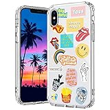 MOSNOVO iPhone XS Hülle, iPhone X Hülle, Popkultur Muster TPU Bumper mit Hart Plastik Hülle Durchsichtig Schutzhülle Transparent für iPhone X/iPhone XS (Pop Culture)