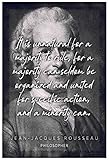 Leinwand Druck Poster Jean Jacques Rousseau Motivierende Zitate Bild für Wohnzimmerdekoration Wandkunst Kunstwerk Malerei Kunstdrucke Bild 19.7'x27.6'(50x70cm)  Kein R